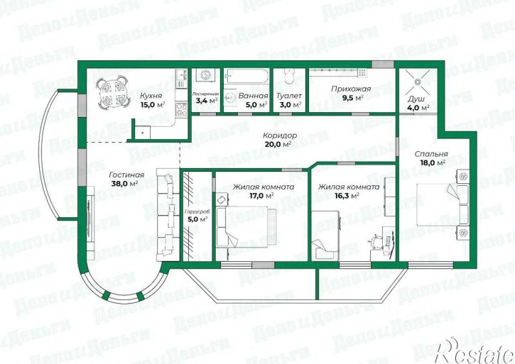 4-комн квартира Водопроводная улица, 27,  д. 27