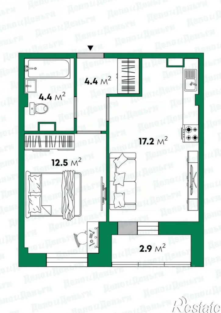 1-комн квартира улица Воровского, 97,  д. 97