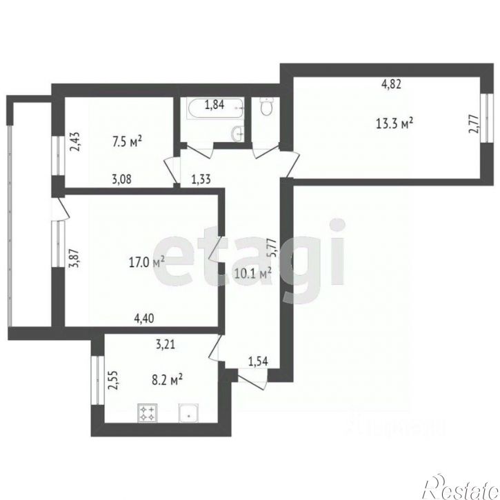 3-комн квартира