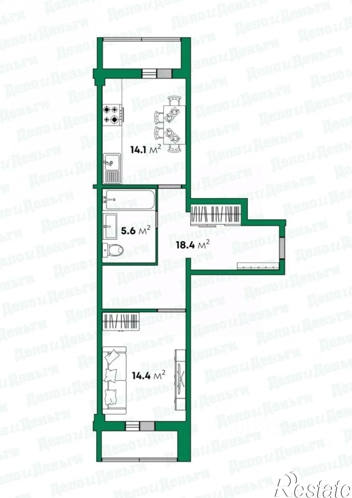 Купить квартиру за 5 500 000 рублей на Преображенская улица, 82 к1