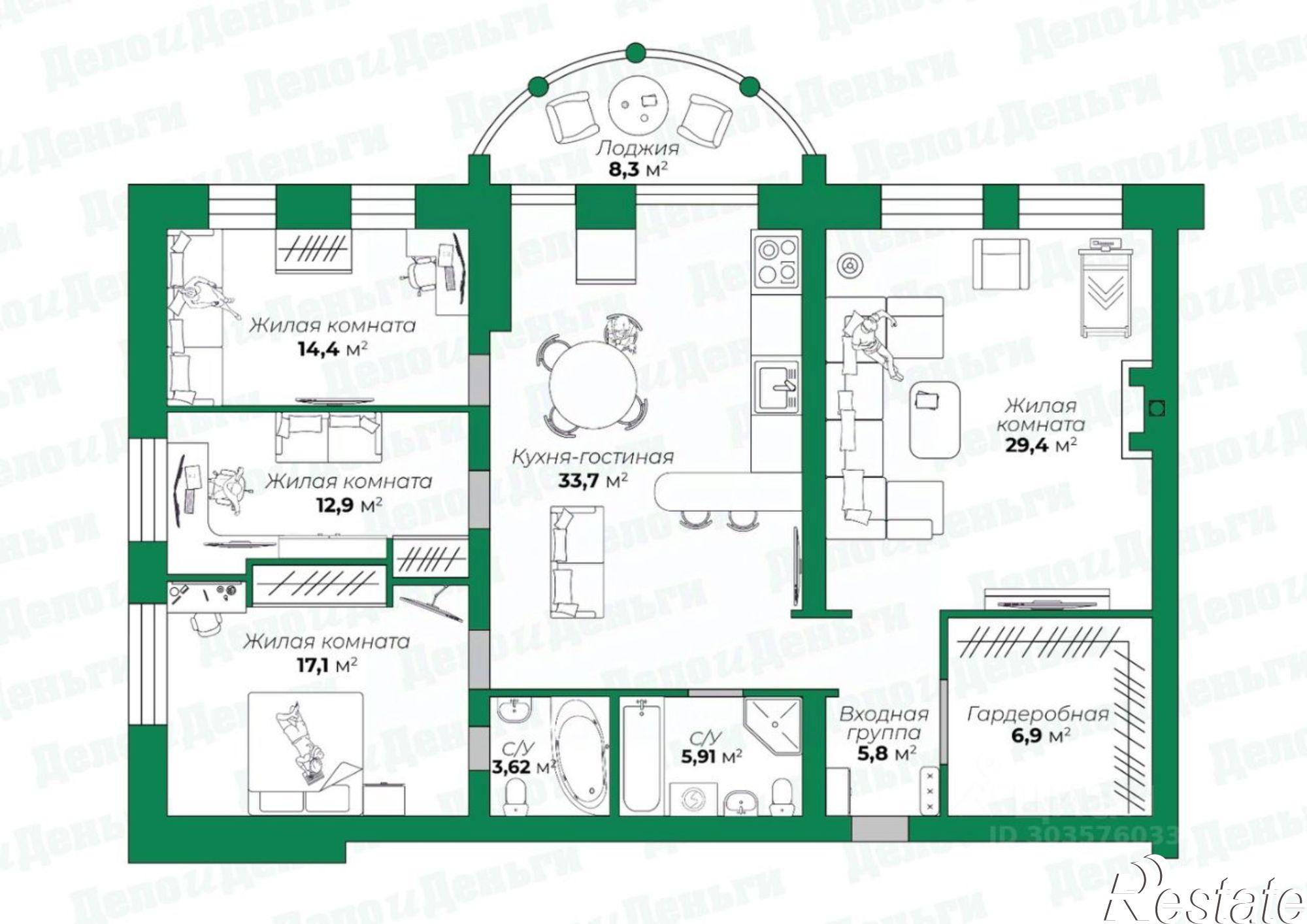 Купить квартиру за 11 950 000 рублей на улица Пугачёва, 21А