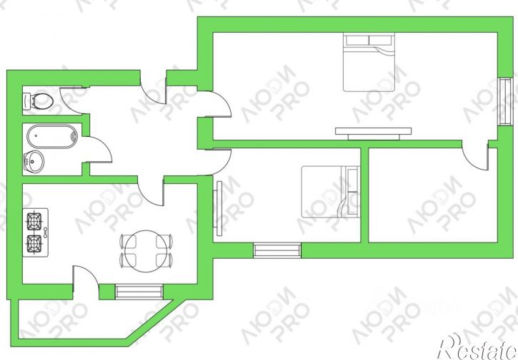 2-комн квартира Солнечная улица, 55,  д. 55