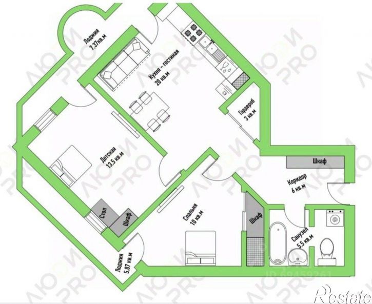 2-комн квартира Студенческий проезд, 3А,  д. 3А