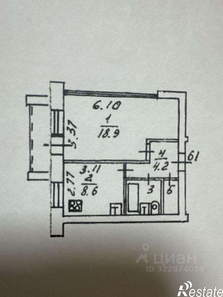 1-комн квартира улица Тургенева, 16,  д. 16
