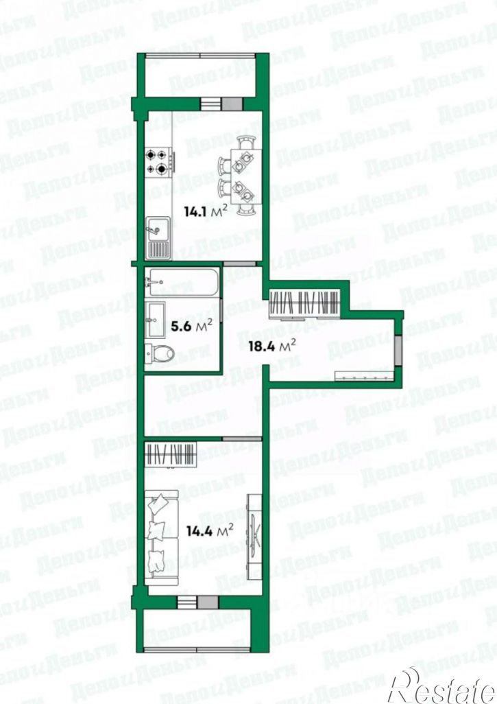 1-комн квартира Преображенская улица, 82 к1,  д. 82 к1