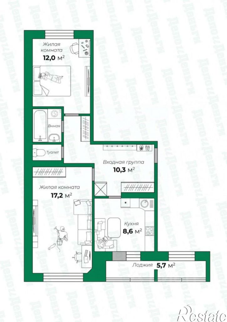2-комн квартира улица Менделеева, 25,  д. 25