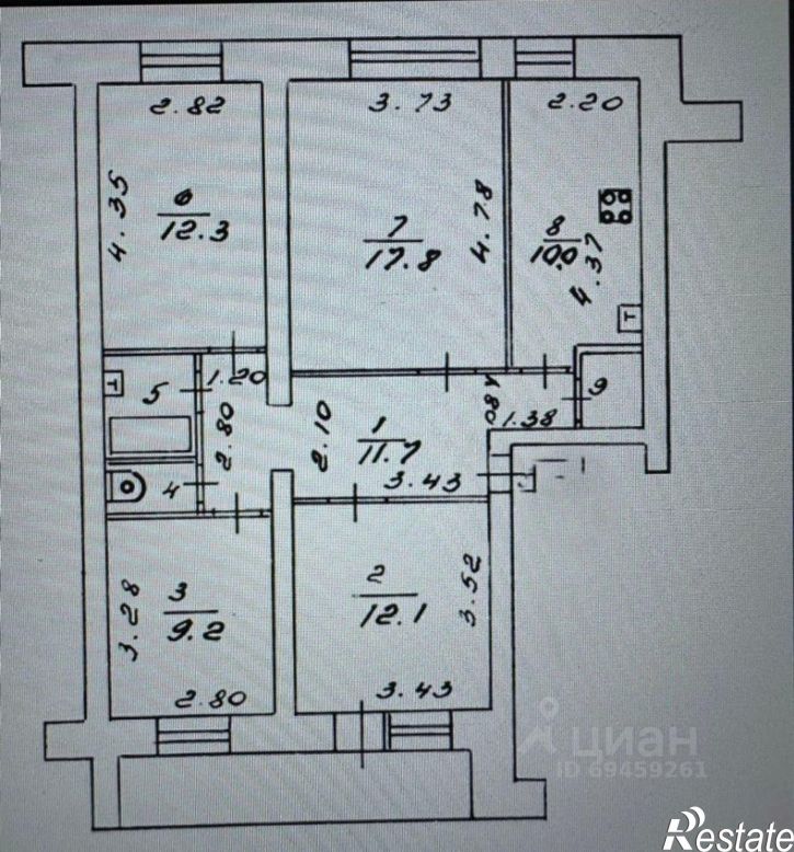 4-комн квартира ул Красина, 9,  д. 9