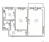 2-комн, 42кв м, этаж 2/5 улица Маклина, 63А