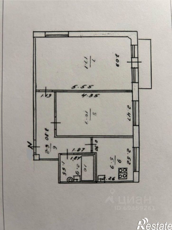 2-комн квартира улица Калинина, 34,  д. 34