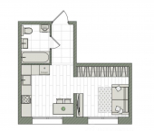 1-комн, 26 кв м, этаж 14/16 Прибрежный б-р, 6