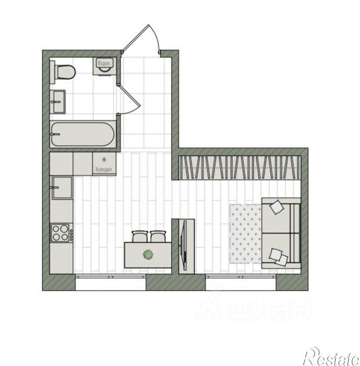 1-комн квартира в новом доме Прибрежный б-р, 6,  д. 6