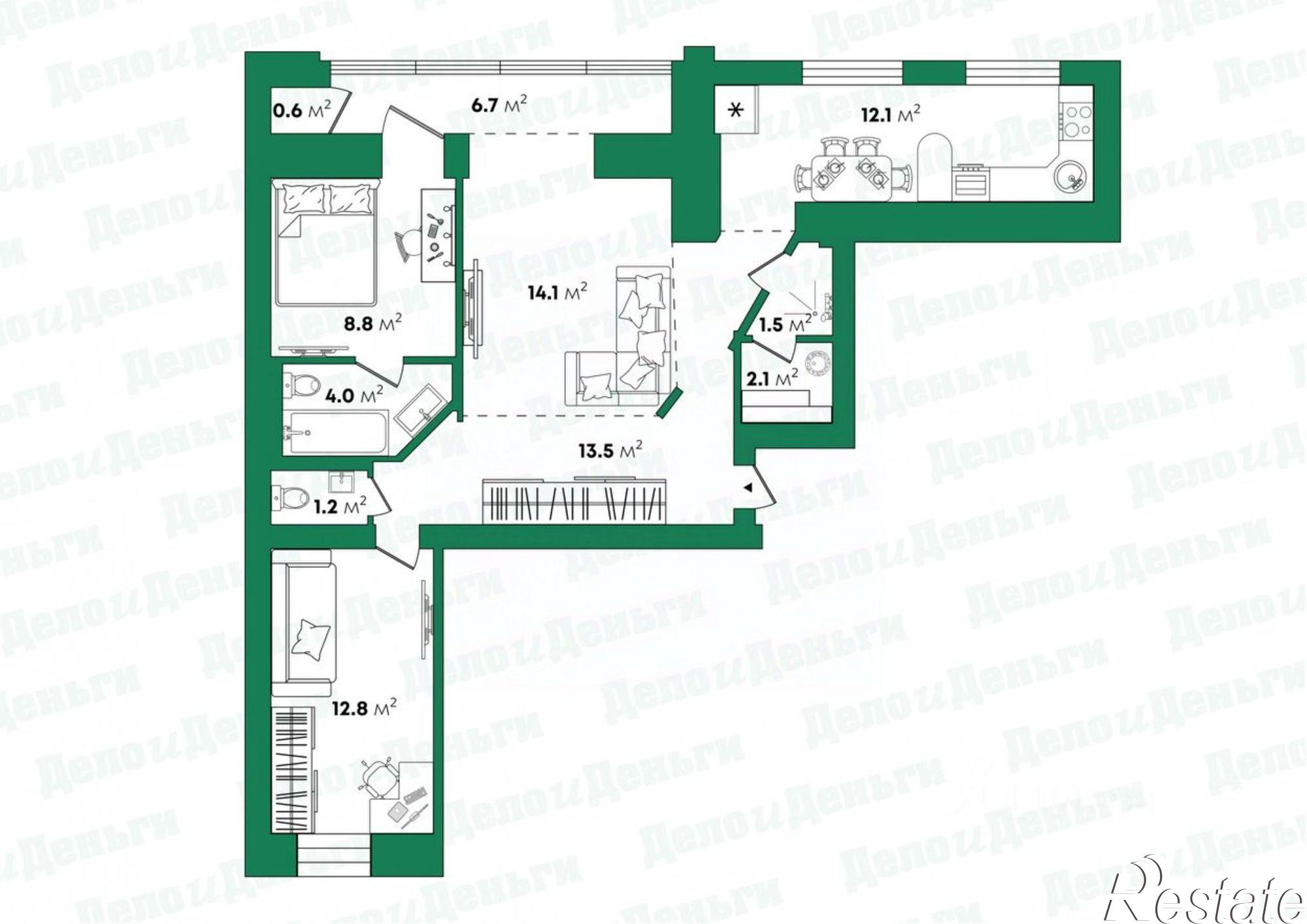 Купить квартиру за 9 970 000 рублей на улица Чернышевского, 45
