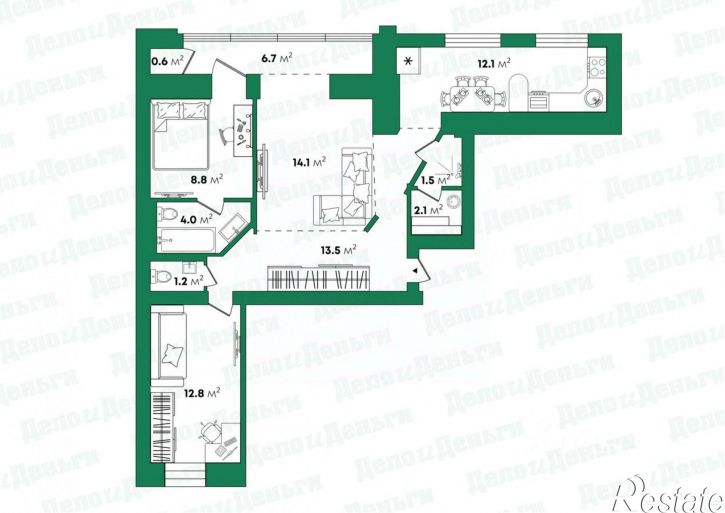 3-комн квартира улица Чернышевского, 45,  д. 45