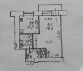 1-комн, 28кв м, этаж 4/5 улица Кольцова, 10