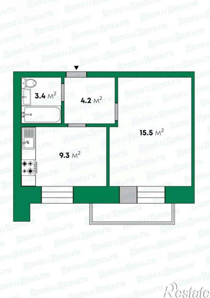 1-комн квартира улица Андрея Упита, 9 к2,  д. 9 к2
