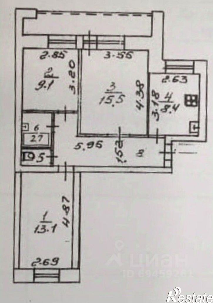 3-комн квартира Московская улица, 134,  д. 134