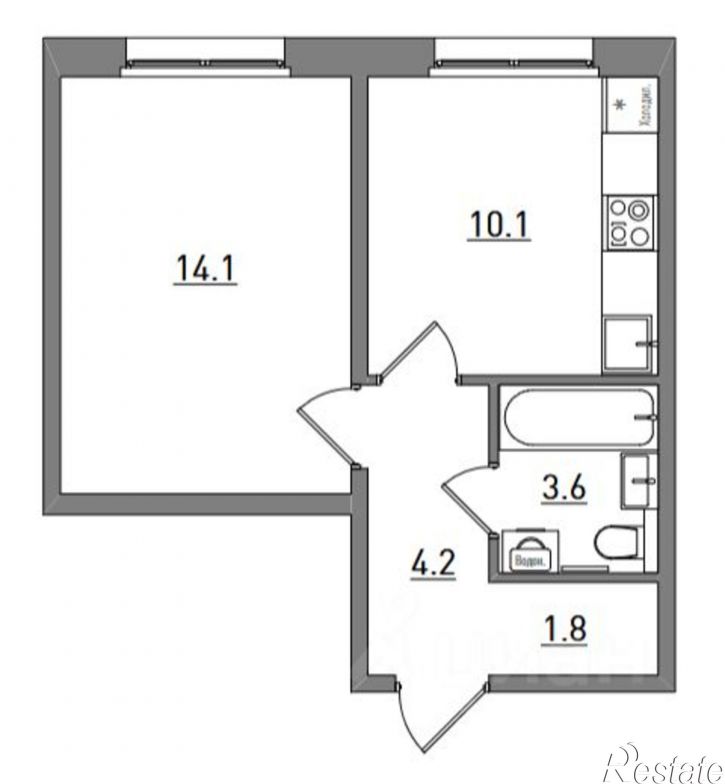 1-комн квартира в новом доме ул Слобода Курочкины, 19,  д. 19