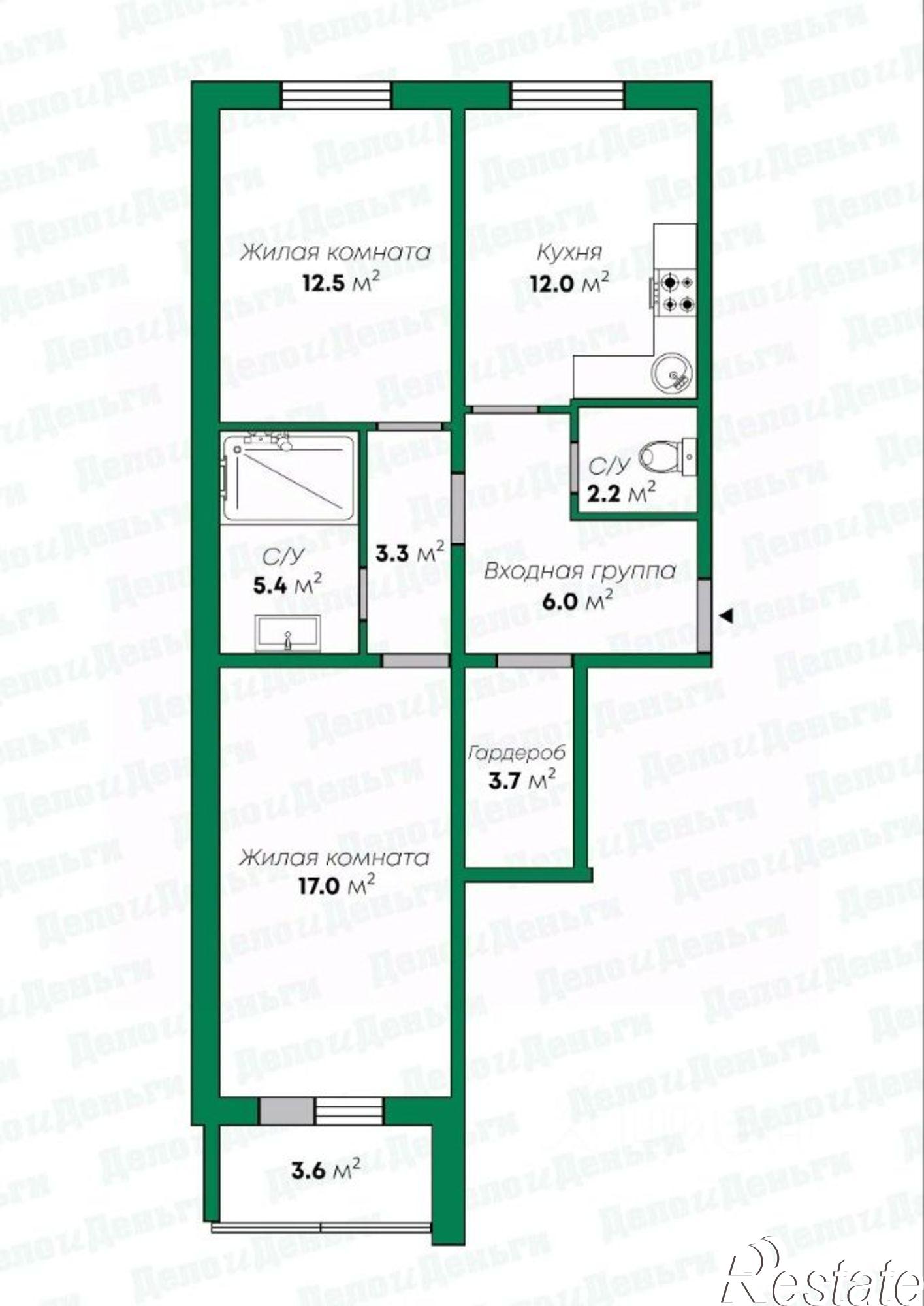 Купить квартиру за 6 600 000 рублей на Торфяная улица, 9