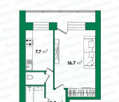 2-комн, 49кв м, этаж 1/5 улица Красина, 7