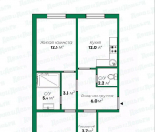 2-комн, 62кв м, этаж 12/16 Торфяная улица, 9
