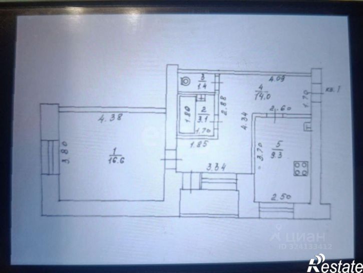 1-комн квартира ул Мира, 35,  д. 35