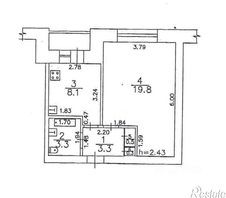 1-комн квартира Школьный пер, 3,  д. 3