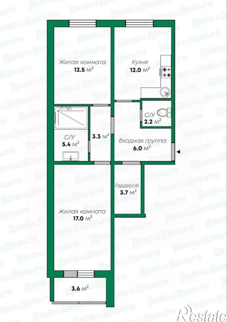 2-комн квартира Торфяная улица, 9,  д. 9