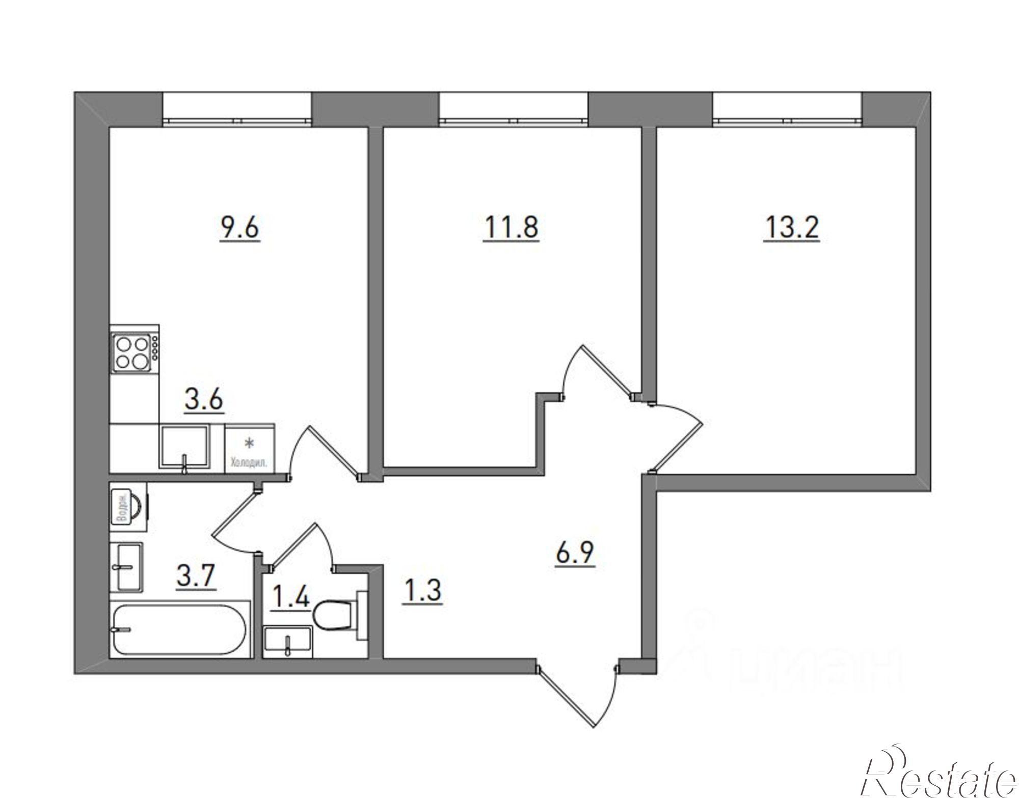 Купить квартиру за 7 075 200 рублей на Прибрежный б-р, 6