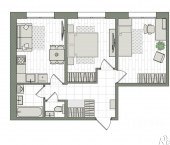 3-комн, 52 кв м, этаж 5/16 Прибрежный б-р, 6