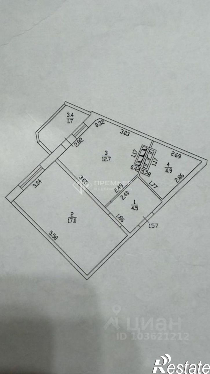 1-комн квартира улица Ивана Попова, 56 к1,  д. 56 к1