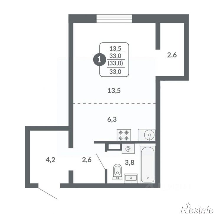 1-комн квартира в новом доме ул Потребкооперации, 34 1,  д. 34 1,  к. 1