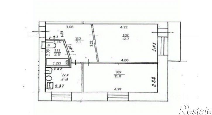 2-комн квартира улица Тренера Пушкарева, 12,  д. 12
