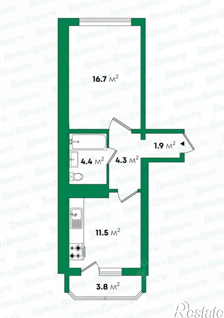 1-комн квартира ул Мостовицкая, 1 1,  д. 1 1,  к. 1
