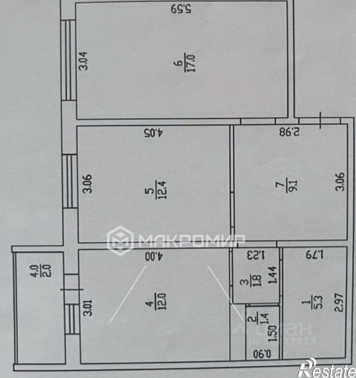 2-комн квартира Березниковский пер, 32,  д. 32