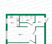 2-комн, 42кв м, этаж 1/5 Владимирская улица, 140