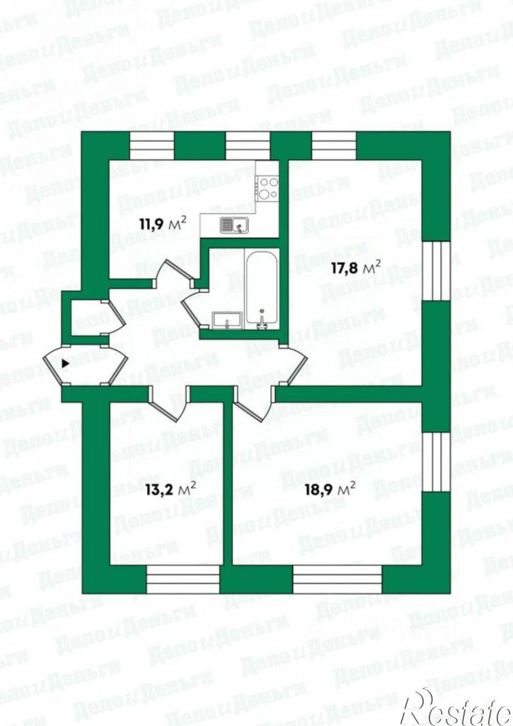 3-комн квартира Московская улица, 1,  д. 1