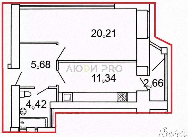 1-комн квартира улица Василия Жуковского, 6,  д. 6
