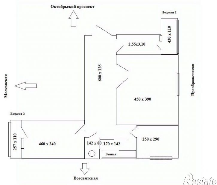 3-комн квартира Преображенская улица, 74,  д. 74