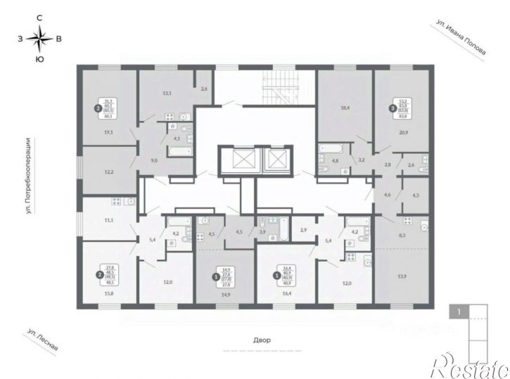 2-комн квартира ул Потребкооперации, 34 1,  д. 34 1,  к. 1