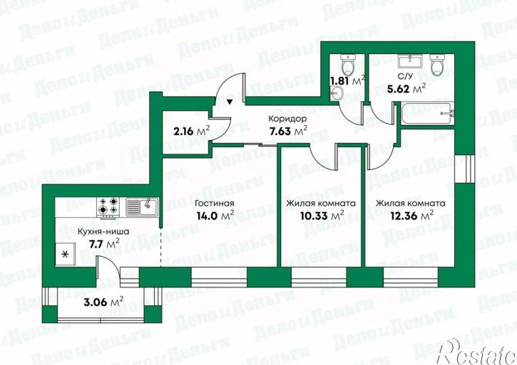 3-комн квартира улица Дмитрия Козулева, 9 к2,  д. 9 к2