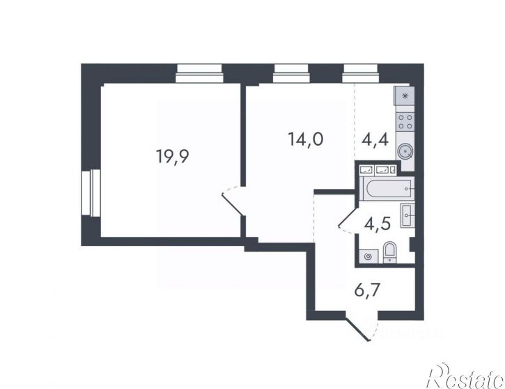 2-комн квартира в новом доме Чистопрудненская улица, 13,  д. 13