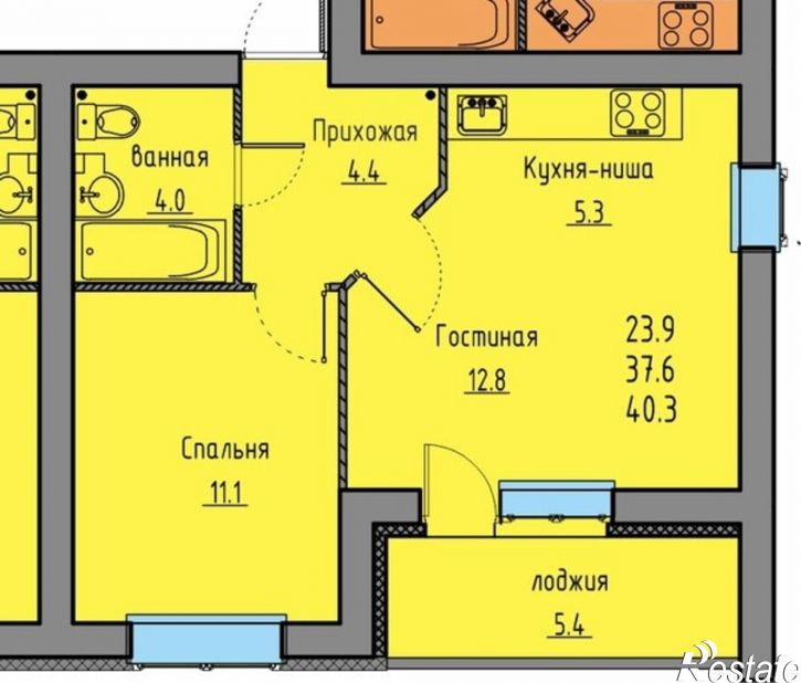 1-комн квартира Молодой Гвардии ул., 102