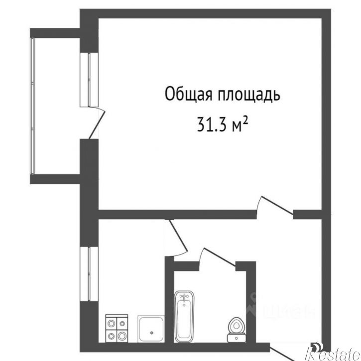 1-комн квартира ул Физкультурников, 12,  д. 12