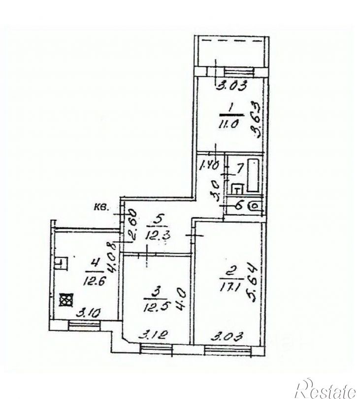 3-комн квартира пр-кт Строителей, 13,  д. 13