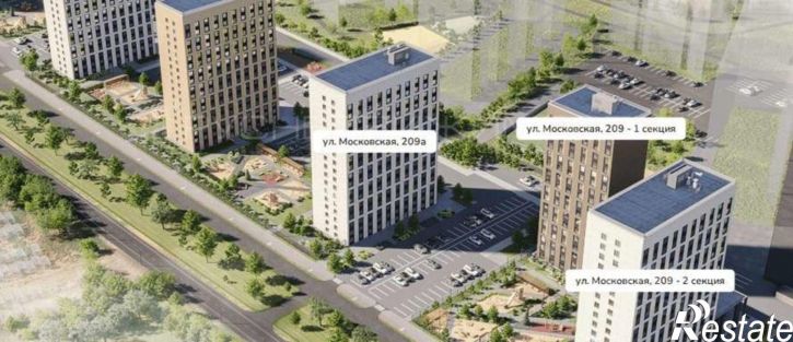 2-комн квартира в новом доме ул Московская, 209,  д. 209