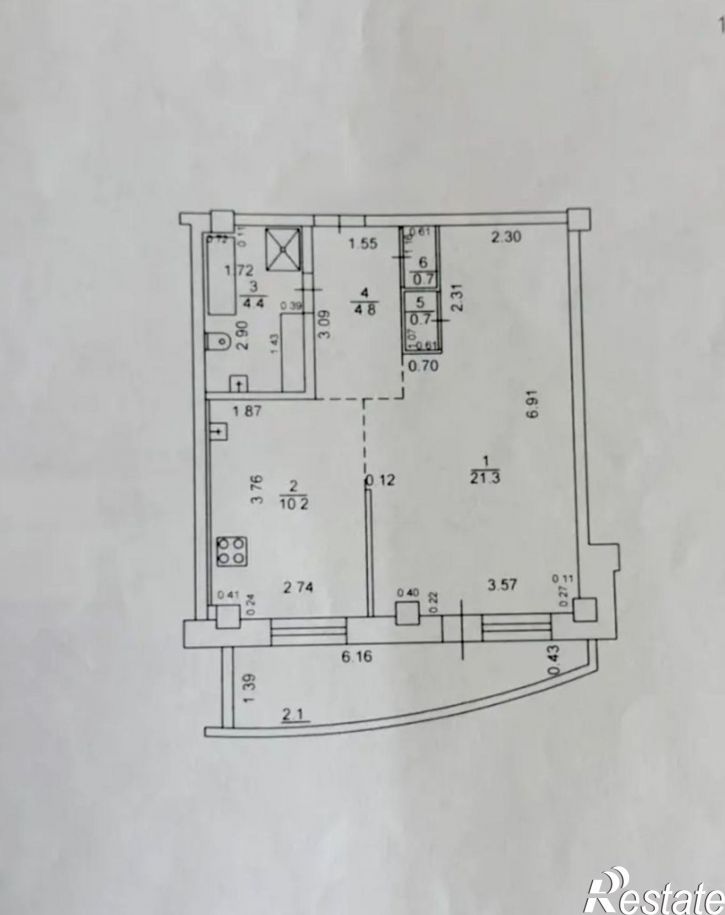 1-комн квартира Московская ул, 83