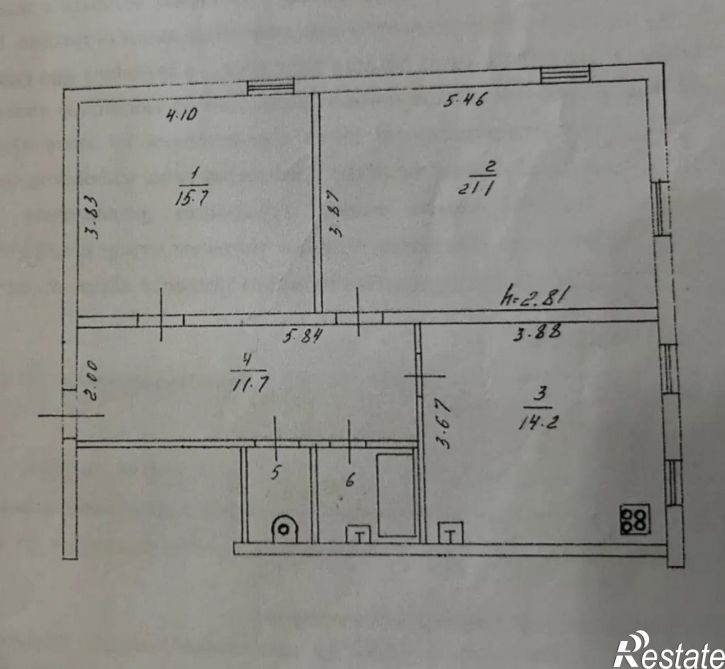 2-комн квартира Молодежная ул, 13