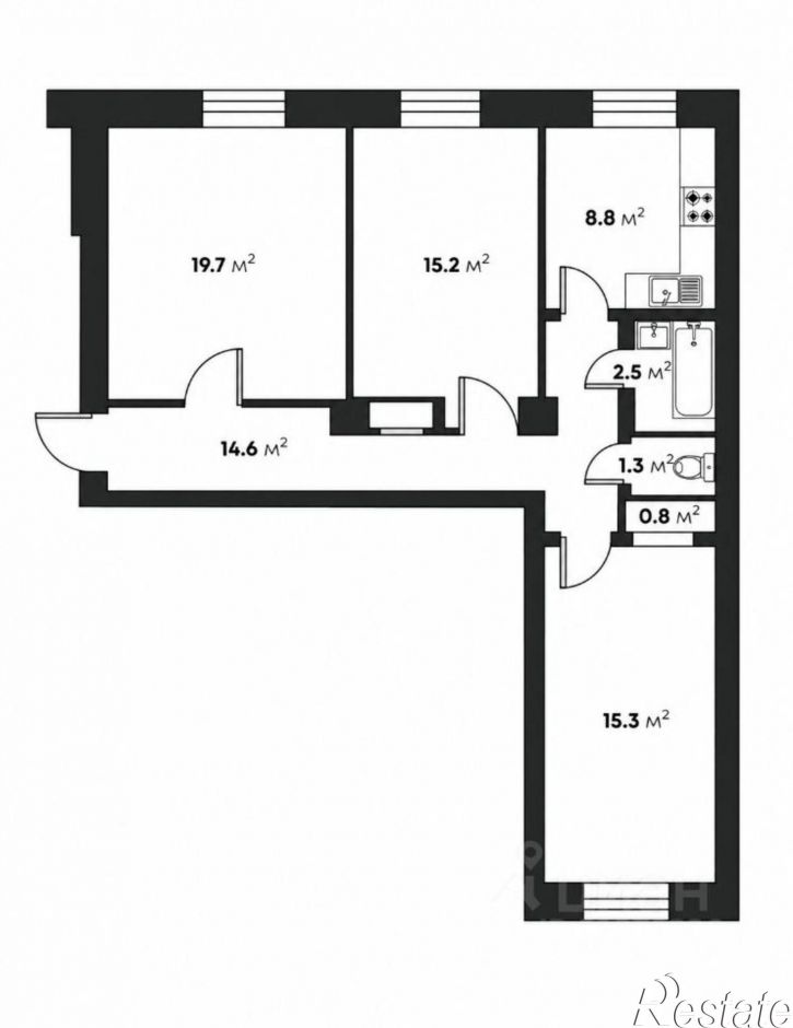 3-комн квартира ул Ленинградская, 6,  д. 6