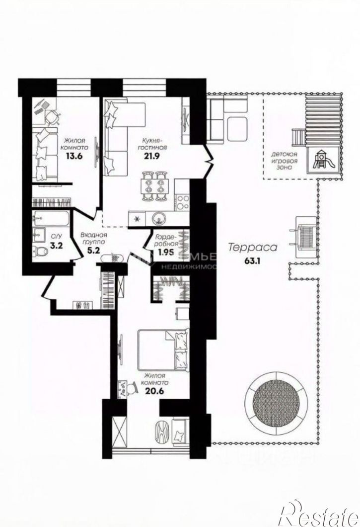 3-комн квартира ул Краснополянская, 7,  д. 7