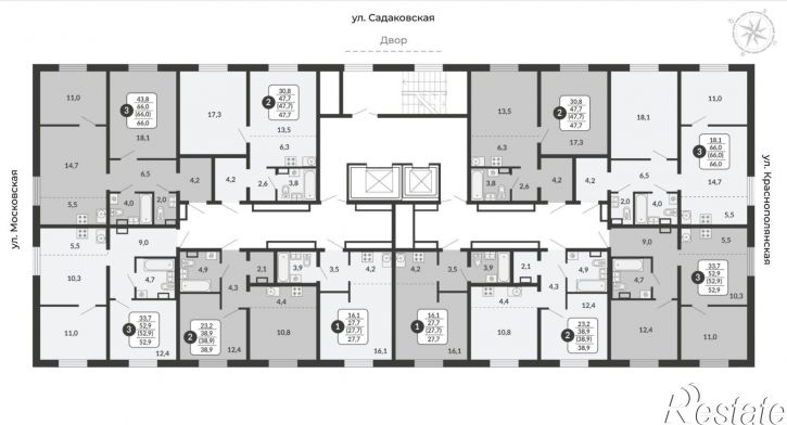 2-комн квартира в новом доме ул Московская, 209,  д. 209